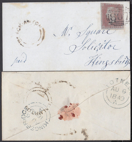 75394 - DEVON. "GALOMPTON" AND "BLACKAWTON" UDCS. 1849 env...