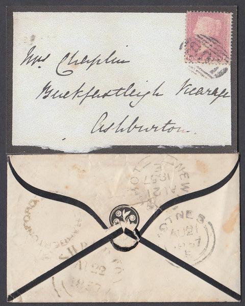 75400 - 1857 DEVON/'HARBERTONFORD' UDC/Pl.31(AE)(Spec C9)/MISSING IMPRIMATUR LETTERING. Mourning. ...