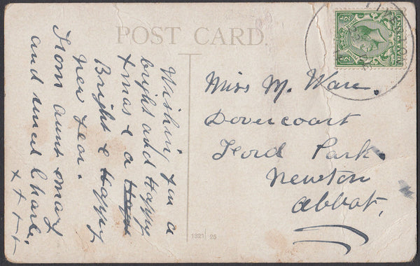 75457 - DEVON. 1914 post card (creased) Tiverton to Newton...