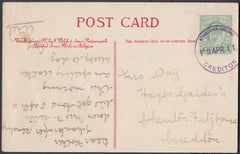 75482 - DEVON. 1911 post card of Exmouth with KEDVII ½d ca...