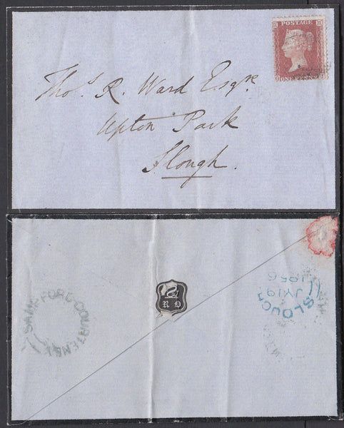 75500 - 1856 DEVON/'SAMPFORD-COURTENEY' UDC/MOURNING ENVELOPE. Mour..