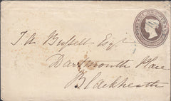 75504 - 1853 1D PINK DEVON TO BLACKHEATH 'COLEFORD' UDC.