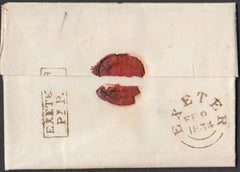 75529 - 1834 DEVON/EXETER PENNY POST. Entire written in Ge...