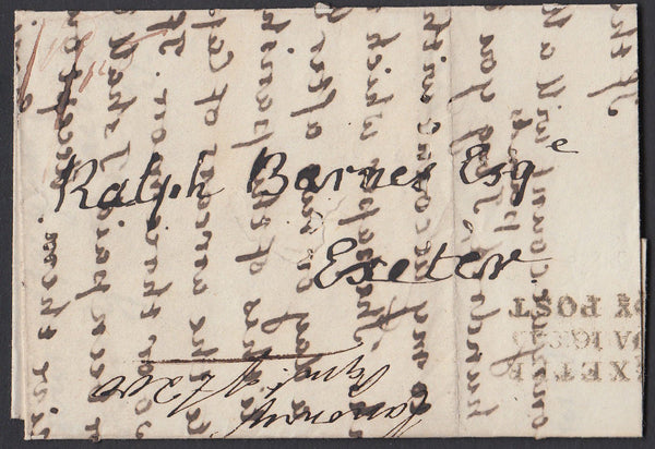 75531 - DEVON/EXETER PENNY POST. 1840 letter Whimple to Ex...