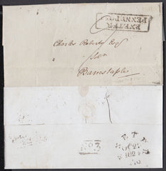 75534 - DEVON/EXETER PENNY POST. Letter Exeter to Bar...
