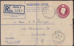 75544 - DEVON/REGISTERED MAIL. 1951 KGVI 6½d registered en...