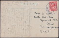 75560 - DEVON. 1925 post card of Northernhay, Exeter to Ke...