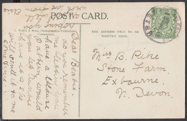 75576 - DEVON. 1916 post card of Exeter to Exbourne with K...