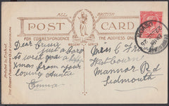 75589 - DEVON. 1926 post card to Sidmouth with KGV 1d canc...