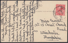 75590 - DEVON. 1926 post card of Exmouth to Winchester wit...