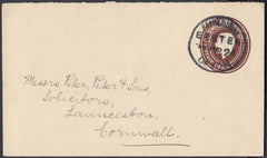 75592 - DEVON. 1924 KGV 1½d embossed postal stationery env...