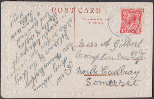 75594 - DEVON. 1923 post card to North Cadbury, Somerset w...