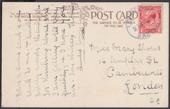 75596 - DEVON. 1919 post card to London with KGV 1d cancel...