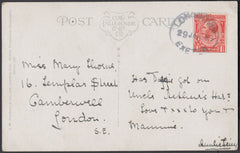 75597 - DEVON. 1919 post card to London with KGV 1d cancel...
