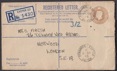75622 - DEVON/REGISTERED MAIL. 1946 KGVI 5½d Bistre regist...