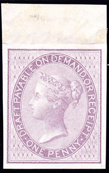 75716 - POSTAL FISCAL. 1856 1d lilac IMPRIMATUR (SGF6). A ...