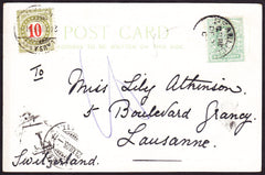 75788 - 1905 UNDERPAID MAIL BEAULIEU TO SWITZERLAND. Post card