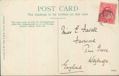 75798 - 1906 MAIL TASMANIA TO WEYBRIDGE. Post card from Tasmania or thereabouts to Weybridge, Surrey ...