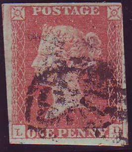 75937 - PL.125 (LD)(SG8). Used 1851 1d pl.125 (SG8) lettered LD