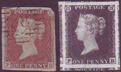 75959 - 1852 1d pl.157(PB) (SG8). Used example lettered...