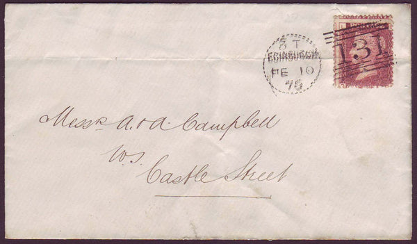 76141 - EDINBURGH DOTTED CIRCLE TYPE A10 (RA10). 1876 enve...