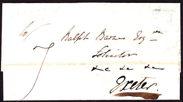 76182 - 1832 DEVON/AXMINSTER PENNY POST. 1832 wrapper dated March 9th to Exeter with...