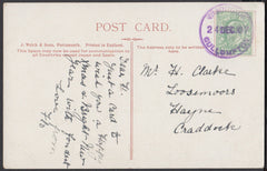 76359 - DEVON. 1907 post card used locally in Craddock wit...