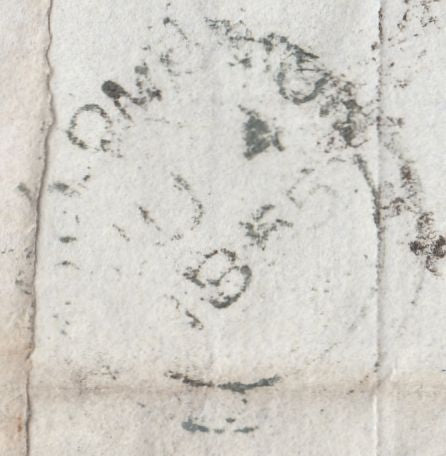 76370 - 1855 MAIL BRADNICH (DEVON) TO EXETER/PL.2(AI)(SG21)/MISSING IMPRIMATUR LETTERING.