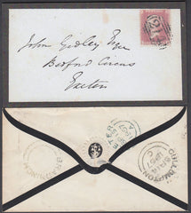 76374 - DEVON/PL.37(EH)(SG40). 1857 mourning envelope Cull...