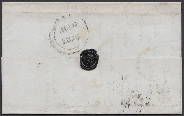 76383 - 1846 DEVON/'UFFCULM' UDC. 1846 letter Uffculm to Chard with 1d imperf...