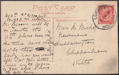 76403 - DEVON. 1920 post card of Taunton to Chippenham (so...
