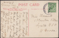 76425 - DEVON. 1912 post card to Lynton with KGV ½d Downey...