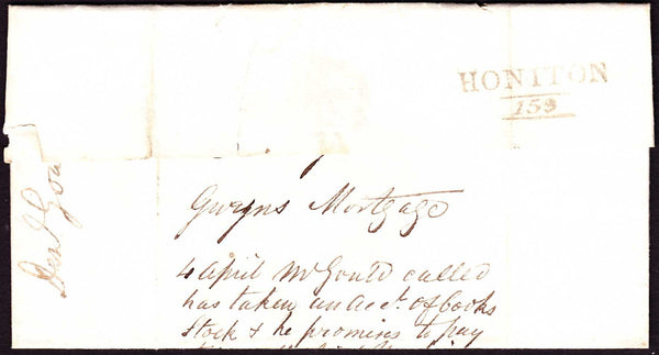76441 - 1823 DEVON/HONITON MILEAGE MARK (DN754). Wrapper Honiton to Exeter dated 31st M...