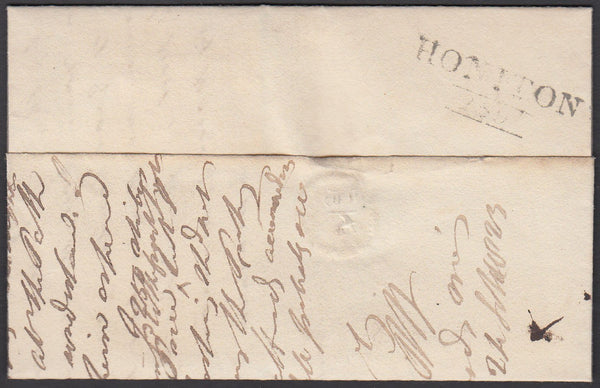 76442 - 1823 DEVON/HONITON MILEAGE MARK (DN754). Wrapper Honiton to Exeter dated Septem...