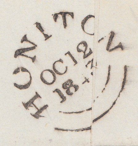 76453 - 1843 HONITON (DEVON) MALTESE CROSS. Wrapper Honiton ...