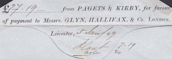 76461 - 1849 REGISTERED MAIL LEICESTER TO DONCASTER. Fine envelope Leic...
