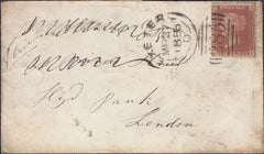 76506 - 1856 MAIL EXETER TO LONDON/PL.34(SG29)(OF)/'SOUTHERNHAY' UDC. Envelope