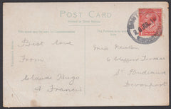 76521 - DEVON. 1918 post card Thurlstone village to Devonp...