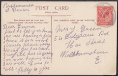 76540 - DEVON. 1918 post card of Bantham to London with KG...