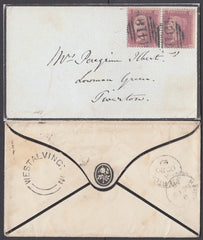 76581 - 1859 DEVON/'WESTALVINGTON' UDC/PL.49(GB FB)(SG40). Mourning envelope K...