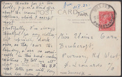 76610 - DEVON. 1923 post card of Dartmoor to Sussex with K...