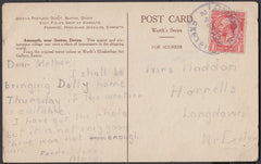 76620 - DEVON. 1924 post card of Axmouth to Exeter with KG...