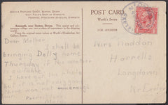 76620 - DEVON. 1924 post card of Axmouth to Exeter with KG...