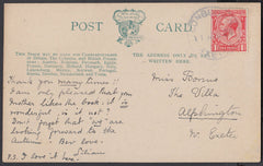 76621 - DEVON. 1924 post card to Alphington with KGV 1d ca...