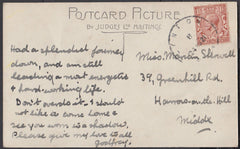 76657 - DEVON. 1921 post card of Lee and Woody Bay to Harr...