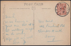 76659 - DEVON. 1921 post card of Lynmouth to Surrey with K...
