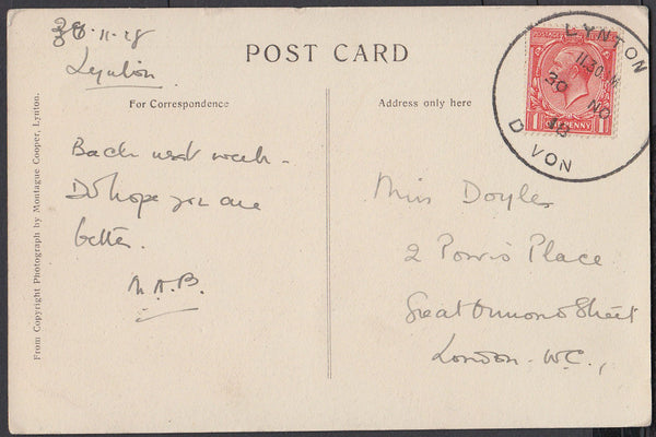 76661 - DEVON. 1918 post card of Woody Bay to London with ...