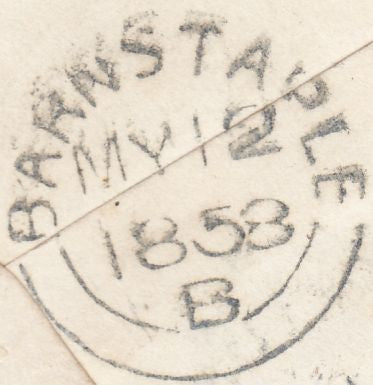 76688 - 1858 DEVON/'LYNMOUTH' UDC/PL.177(CJ). 1858 envelope Lynmouth to South ...