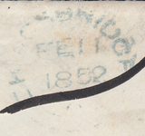 76706 - PL.121 (AG)(SG8)/'418' OF KINGSBRIDGE (DEVON) IN BLUE ON MOURNING COVER. Fine