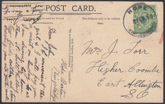 76725 - DEVON. 1912 post card to East Allington with KGV ½...